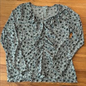 Floral Ruffle Long Sleeve Top